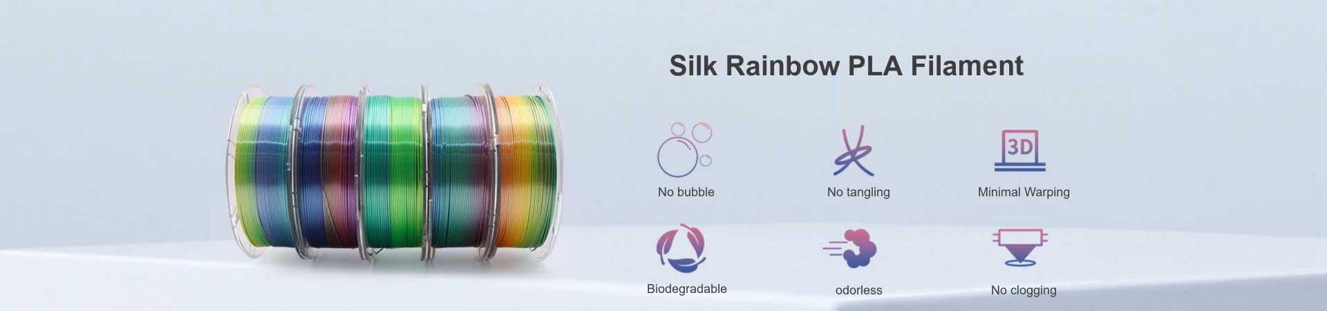 Silk Rainbow PLA Filament